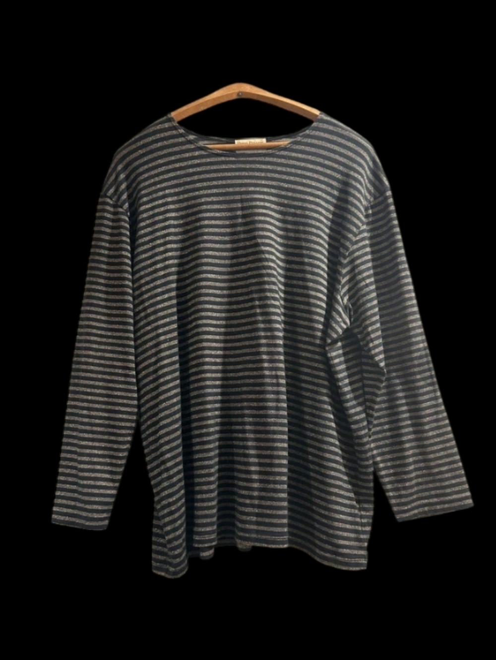 Rena Rowan For Saville Sz 3X  3/4 Sleeve Striped Crewneck - Gold & Black